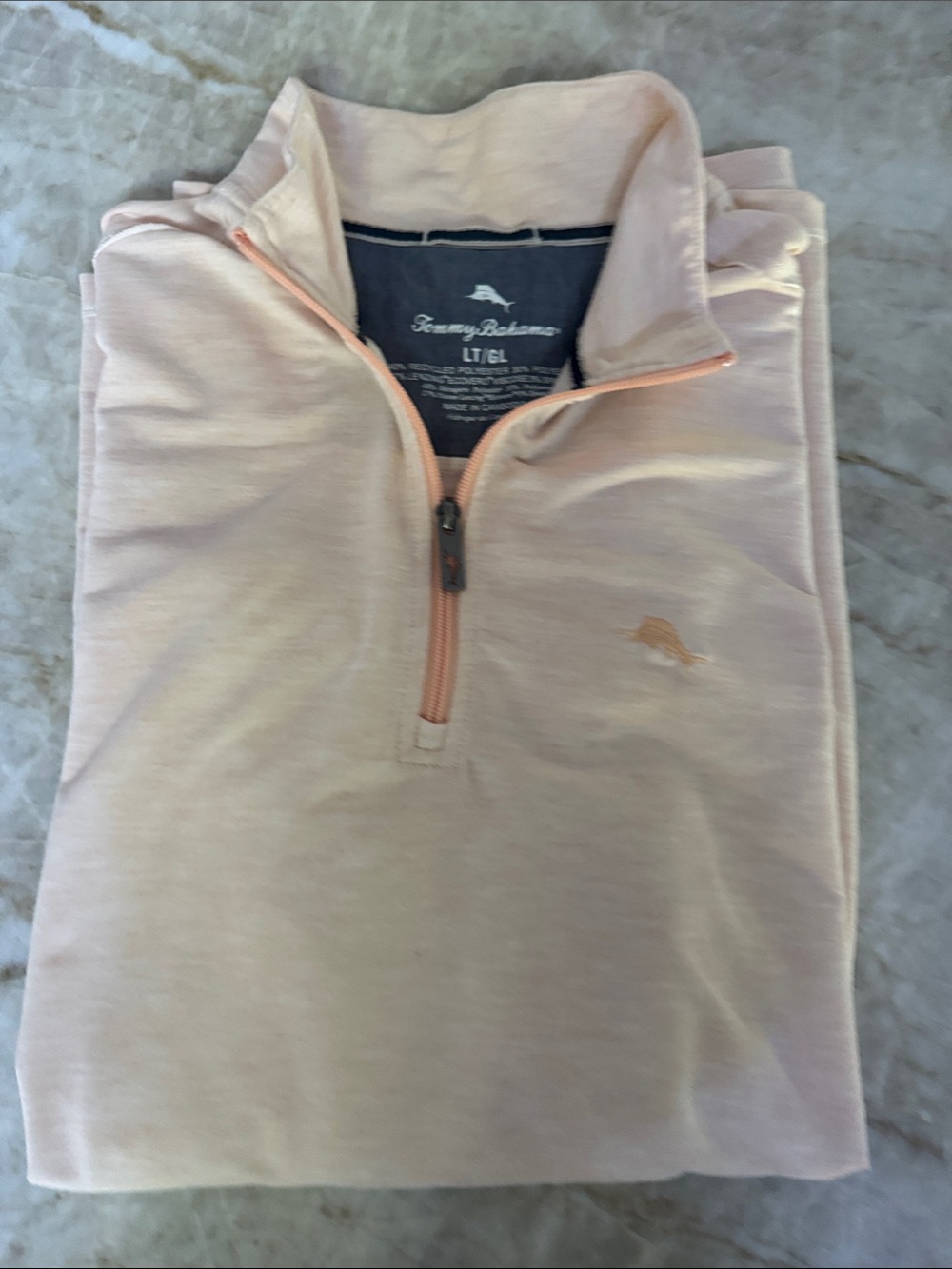 Tommy Bahama Pale Pink Quarter-Zip Pullover